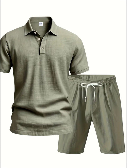Linnen zomerset – Polo & Short Groen