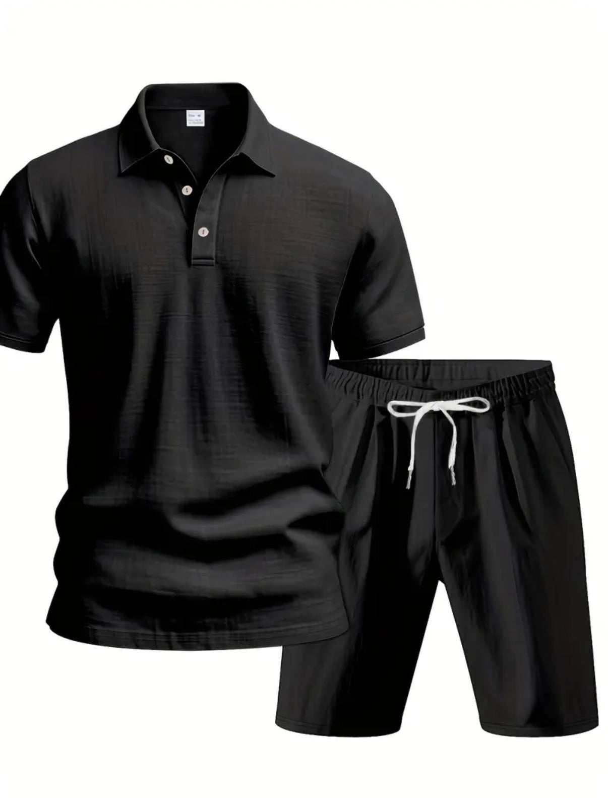 Linnen zomerset – Polo & Short Zwart