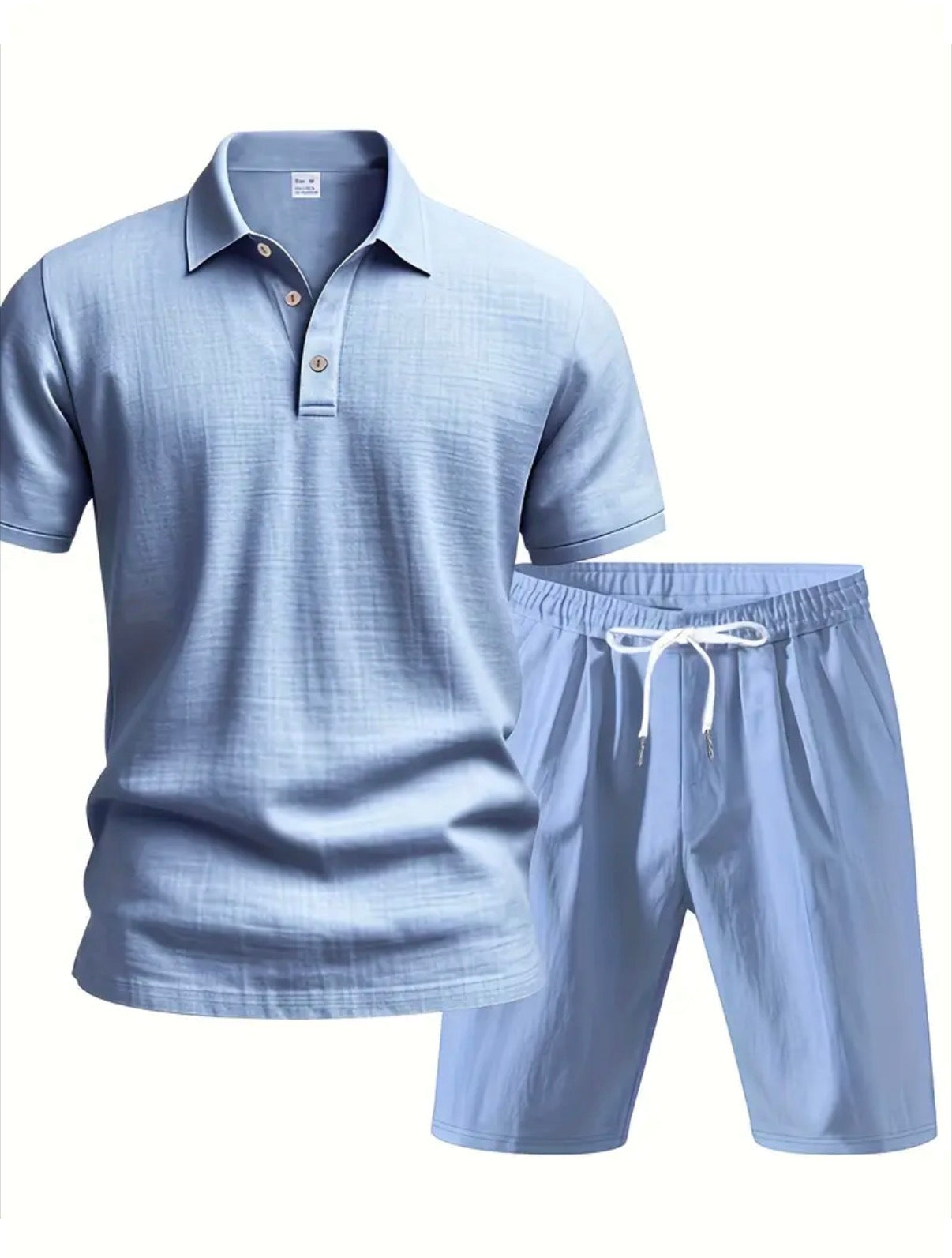 Linnen zomerset – Polo & Short Lichtblauw